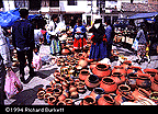 the pottery market in Cuenca, Ecuador with pots from Jatumpamba